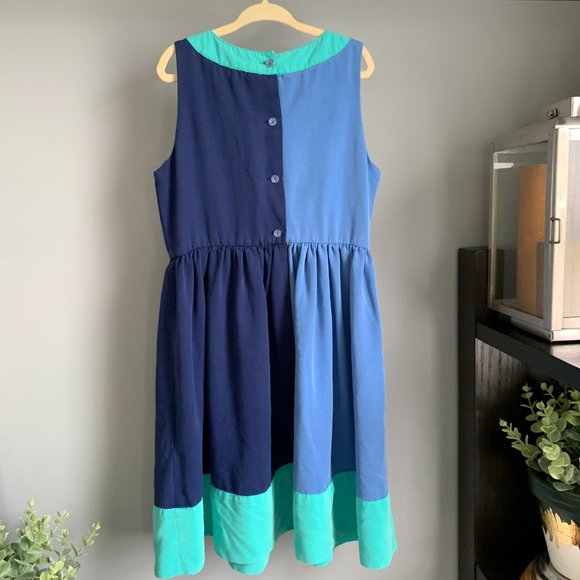 Girls TOMMY HILFIGER Colorblock Sleeveless Dress (Blue/Green) 7 - Picture 2 of 8